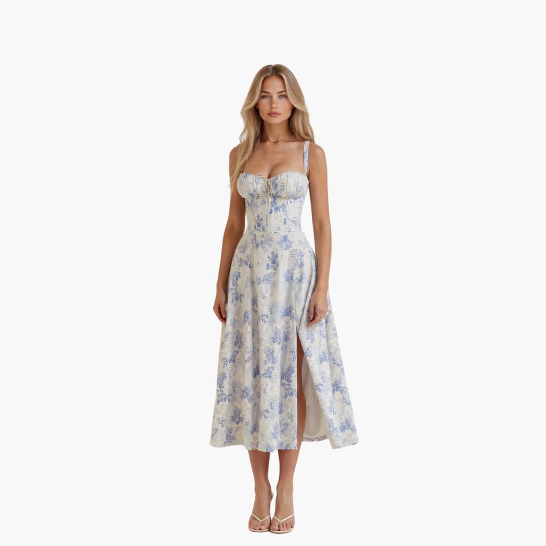 Sommerkleid - Elegantes Maxi Brautjungfernkleid mit Corsage
