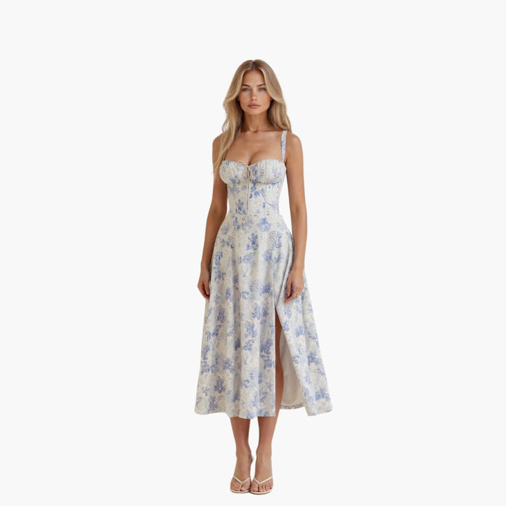 Sommerkleid - Elegantes Maxi Brautjungfernkleid mit Corsage