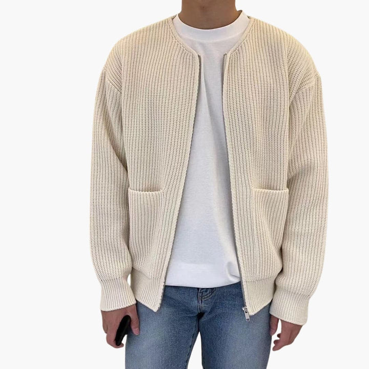 Strickjacke - Leichte Übergangsjacke mit Reißverschluss für Frühling