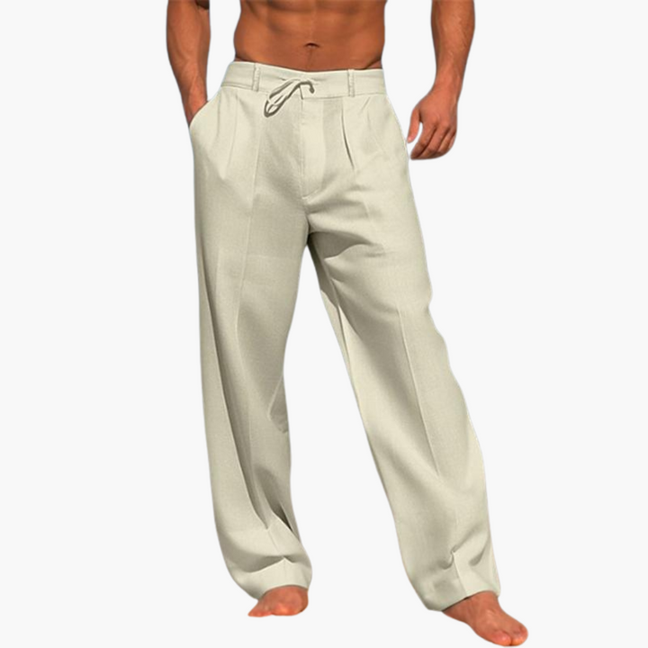 Sommerhose für Herren - Weite luftige Bundfalthose