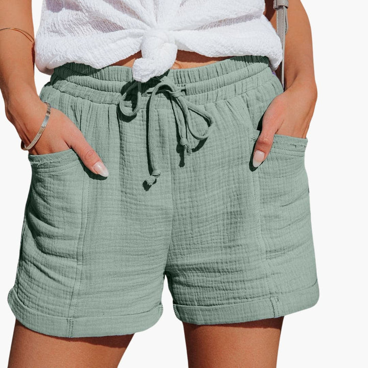 Musselin Shorts - Luftige Sommer Kurze Hose mit Taschen