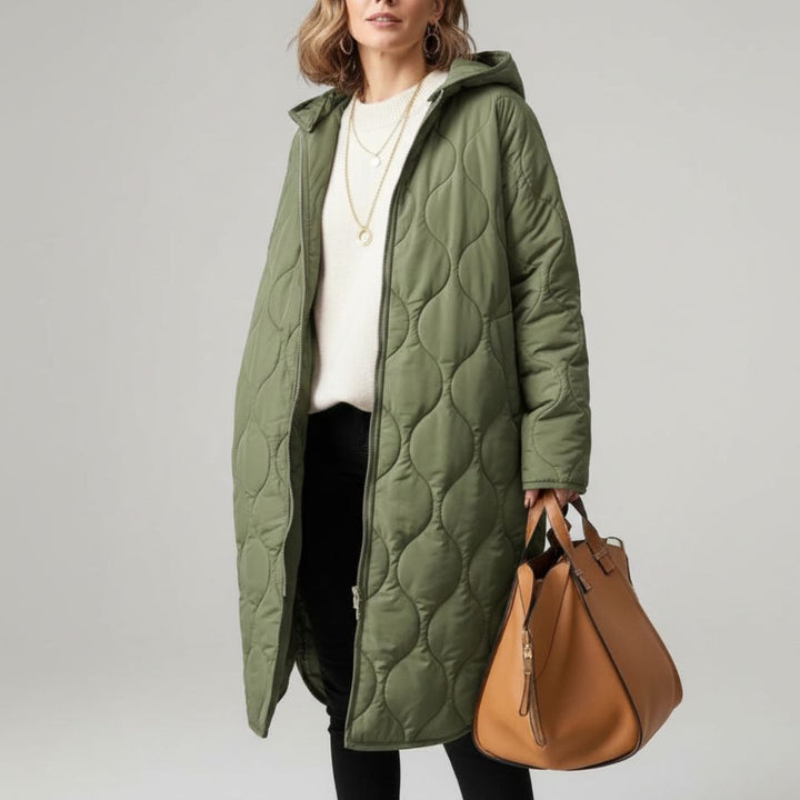 Margiela Maris Langer Steppmantel | Gesteppter Winterparka mit Kapuze