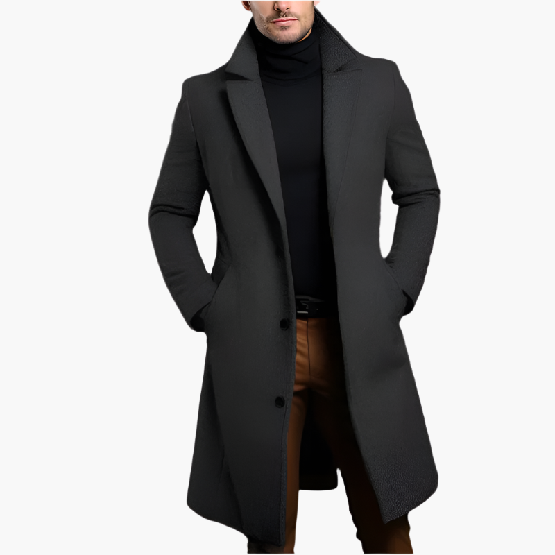 Wollmantel für den Herbst - Hochwertige Lange Wasserfeste Jacke für Herren