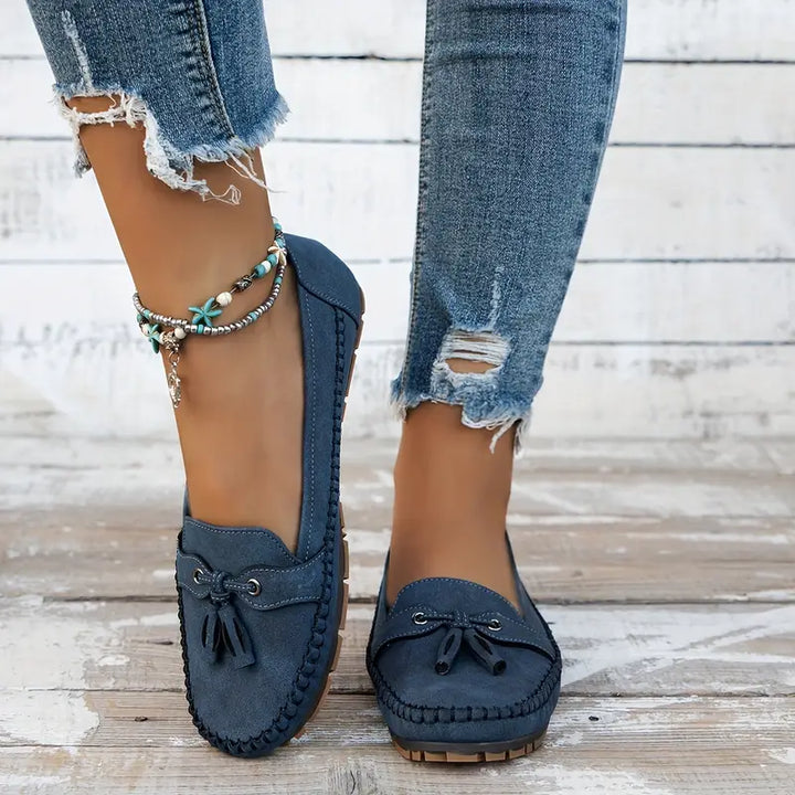 Mokassins - Bequeme Halbschuhe mit Schleife für Sommer