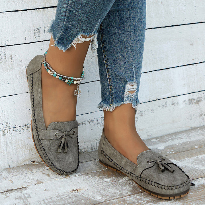 Mokassins - Bequeme Halbschuhe mit Schleife für Sommer