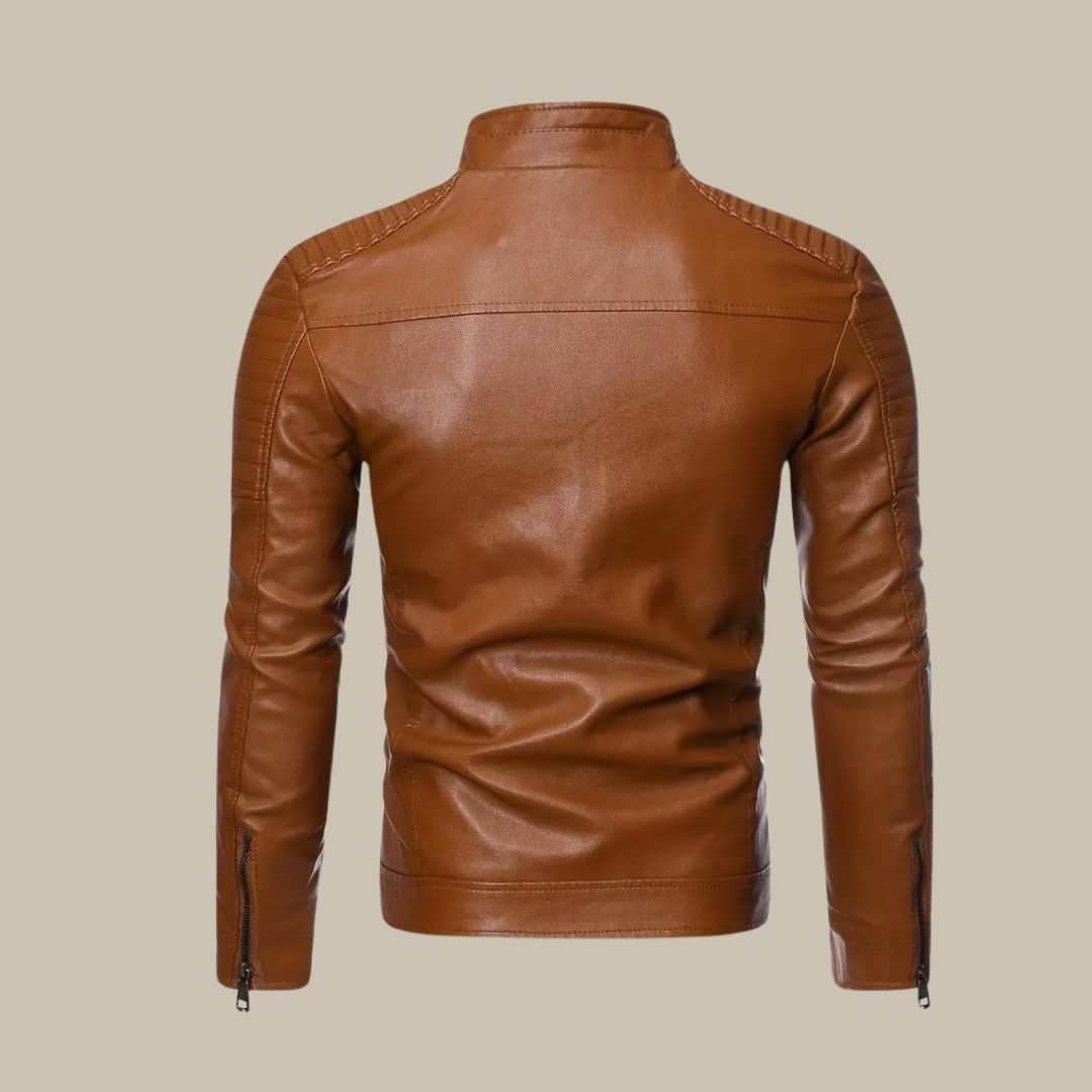 Ganti Lederjacke | Premium PU-Lederjacke im Bikerdesign für Herren