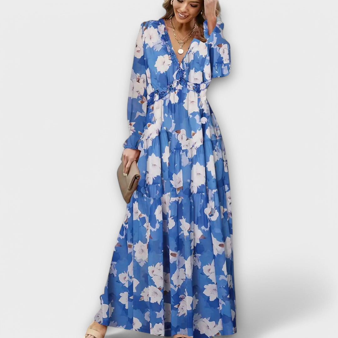 Sommerkleid für Damen - Elegantes Maxikleid mit Blumenmuster
