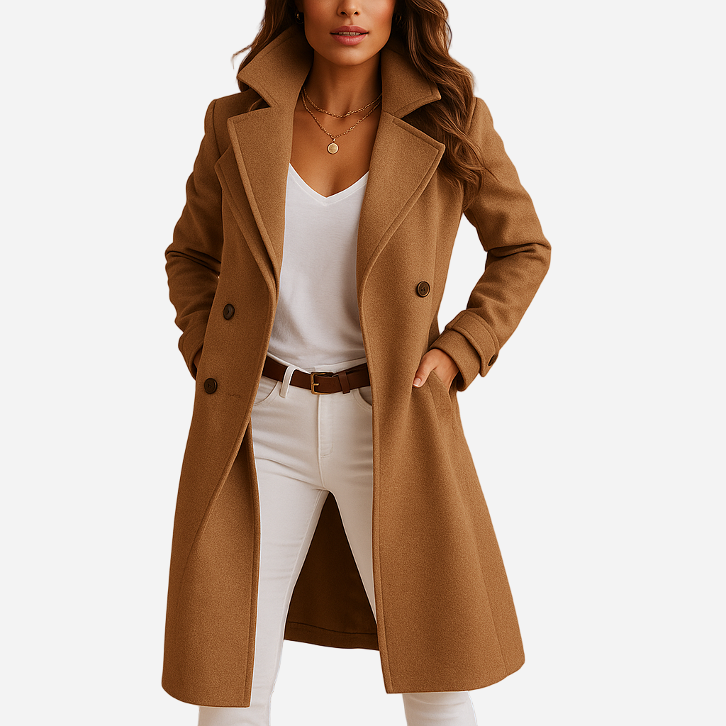 Damenmantel für Damen - Lang & Knöpfe für den Herbst/Winter