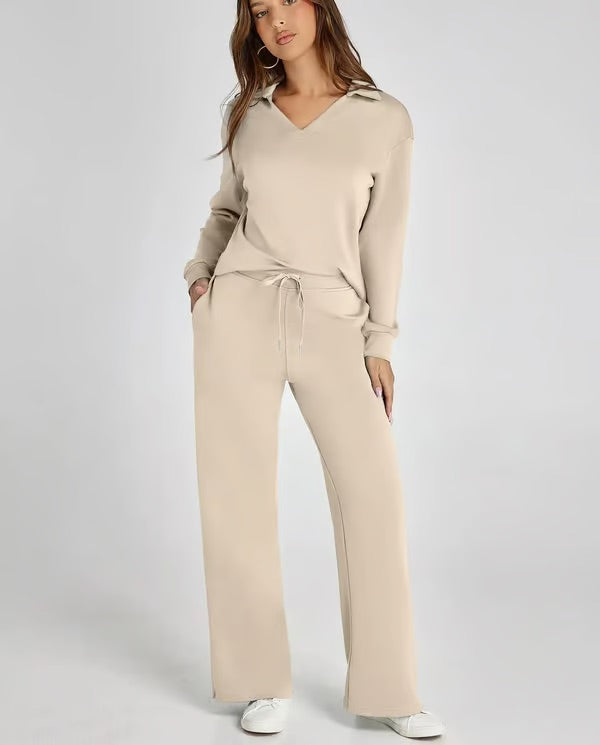 Loscini Loungeweat Set | Zweiteiler-set mit Sweatshirt mit Jogger Für Damen