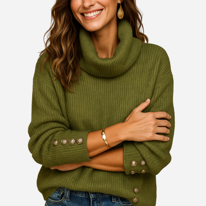 Rollkragenpullover für Damen - Strick & Knöpfe für den Winter