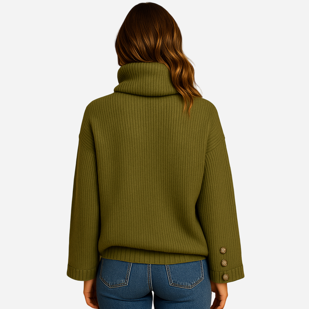 Rollkragenpullover für Damen - Strick & Knöpfe für den Winter