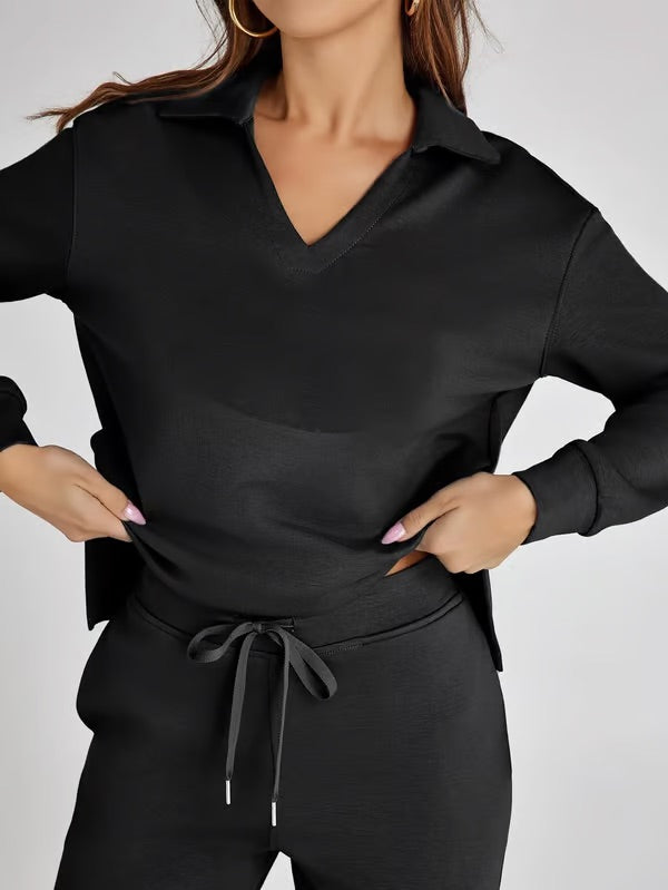 Loscini Loungeweat Set | Zweiteiler-set mit Sweatshirt mit Jogger Für Damen