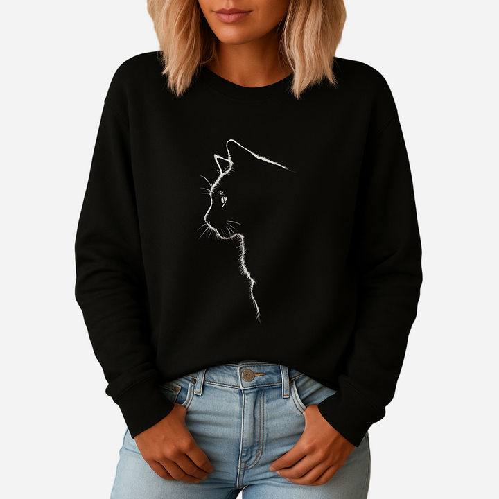 Strickpullover für Damen - Katzenprint & Süß für den Winter