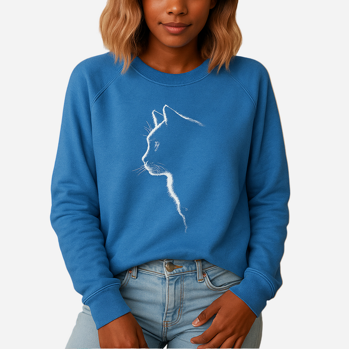 Strickpullover für Damen - Katzenprint & Süß für den Winter