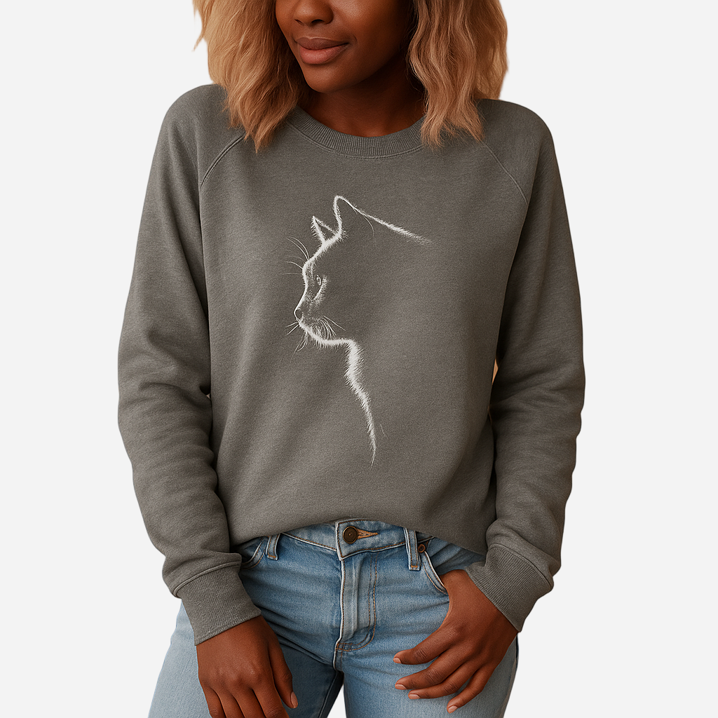 Strickpullover für Damen - Katzenprint & Süß für den Winter