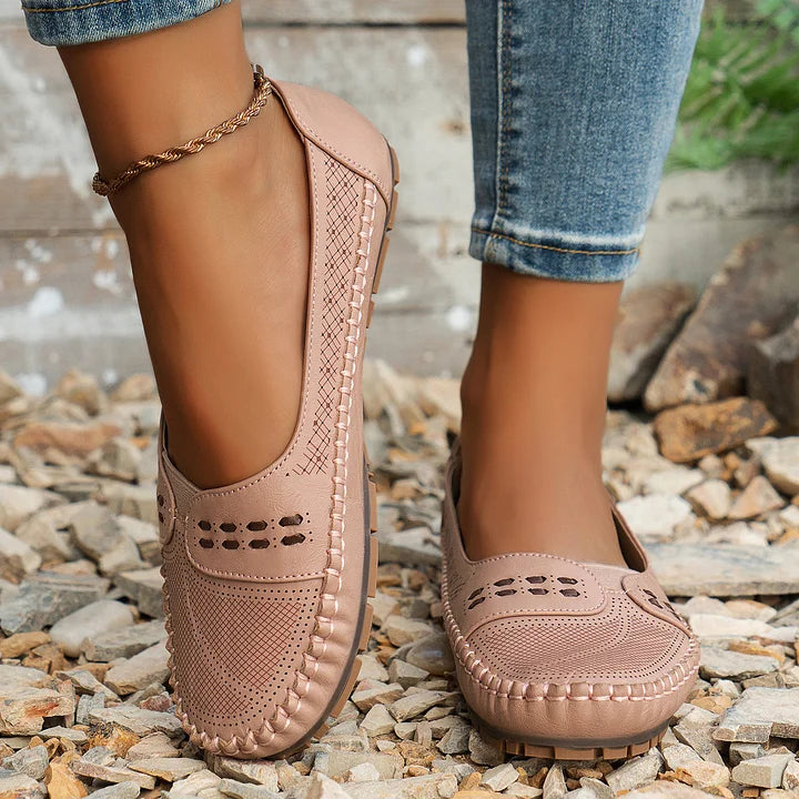 Halbschuhe für Damen - Atmungsaktive Mokassins mit fußbett für Sommer
