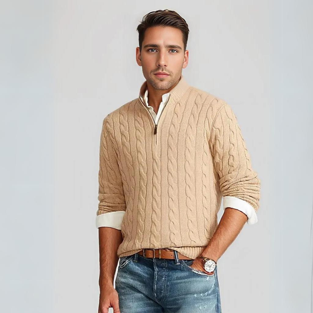 Gents Troyer | Stilvoller Zip Strickpullover