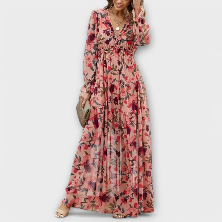 Sommerkleid für Damen - Elegantes Maxikleid mit Blumenmuster
