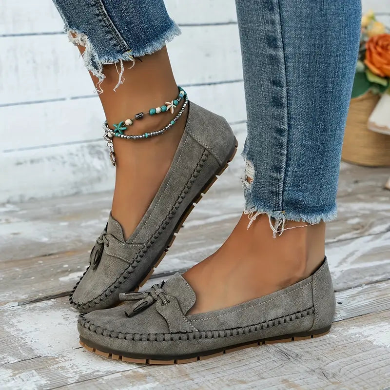 Mokassins - Bequeme Halbschuhe mit Schleife für Sommer