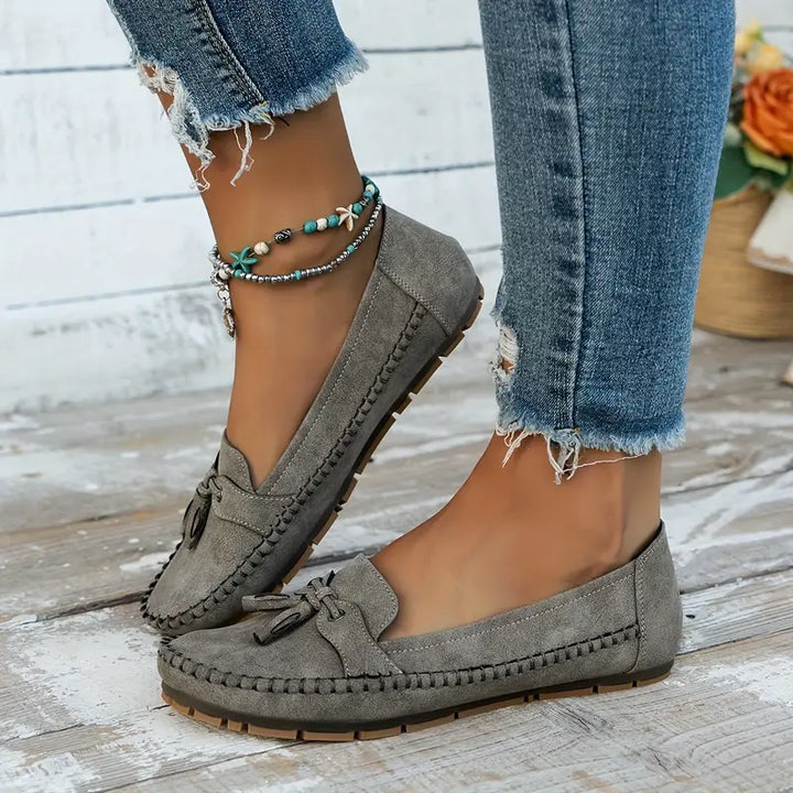 Mokassins - Bequeme Halbschuhe mit Schleife für Sommer