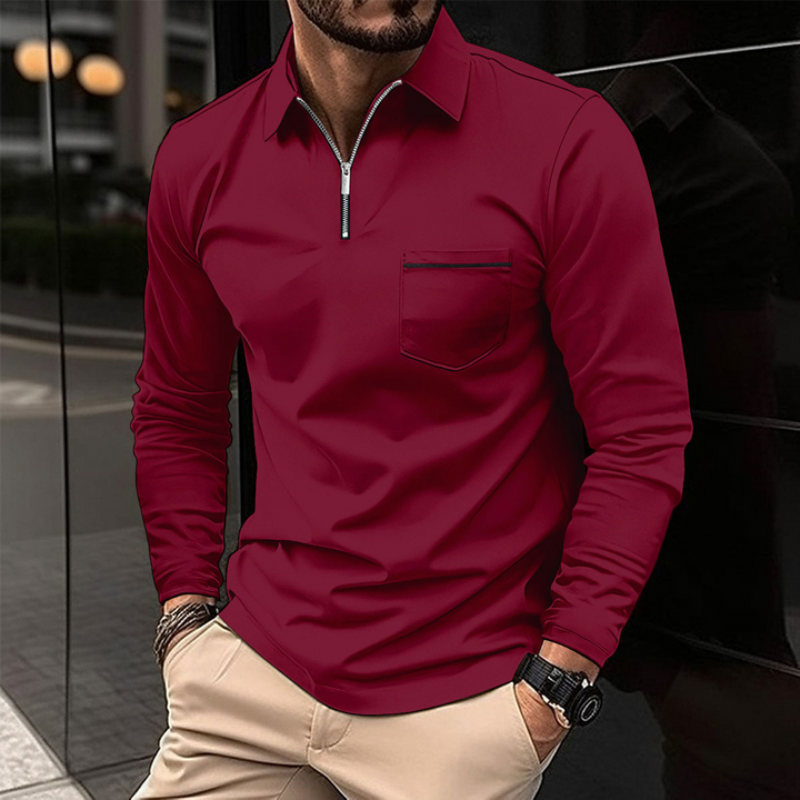 Premium Langarm Poloshirt für Herren