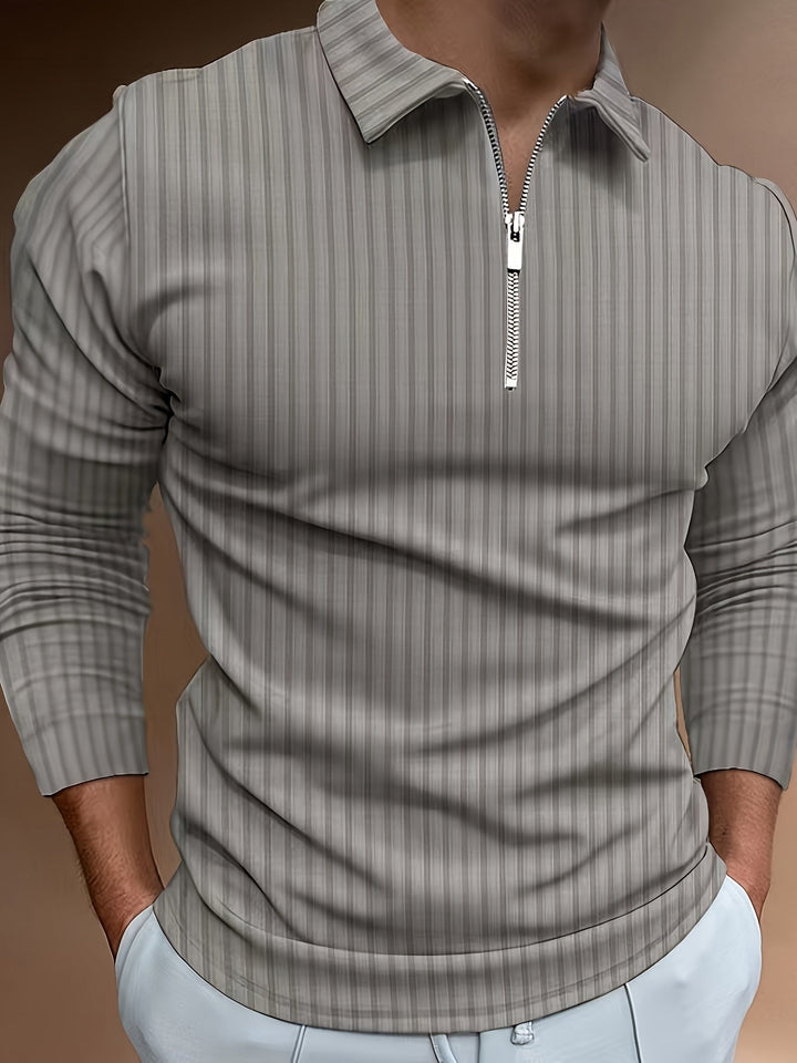 Polo Shirt für Herren - Gerippt & Langarm für den Winter