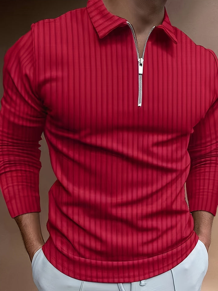 Polo Shirt für Herren - Gerippt & Langarm für den Winter