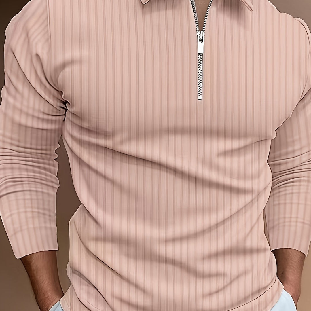 Polo Shirt für Herren - Gerippt & Langarm für den Winter