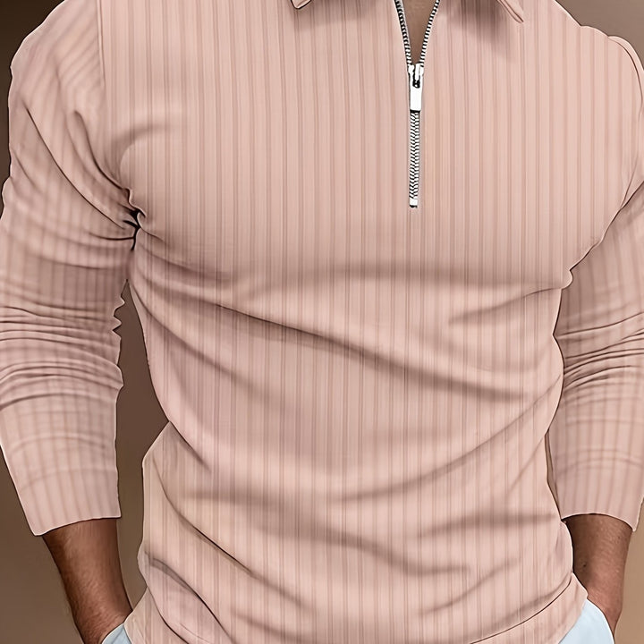 Polo Shirt für Herren - Gerippt & Langarm für den Winter