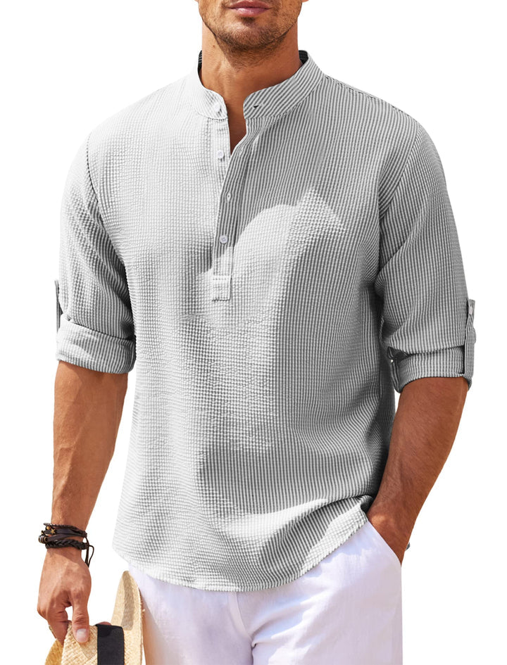 Gents hemd | Premium Mao-Kragen Hemd für den Sommer