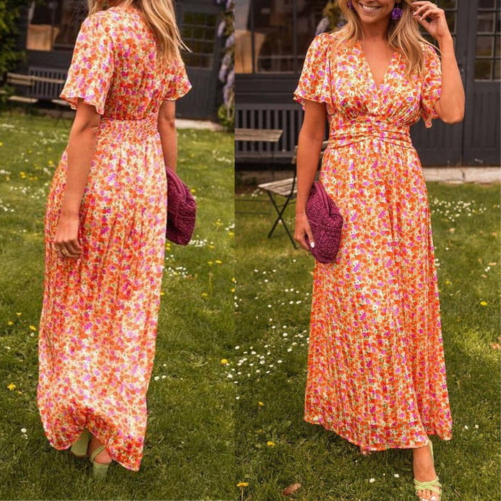 Sommerkleid - Elegantes Maxikleid mit Blumenmuster