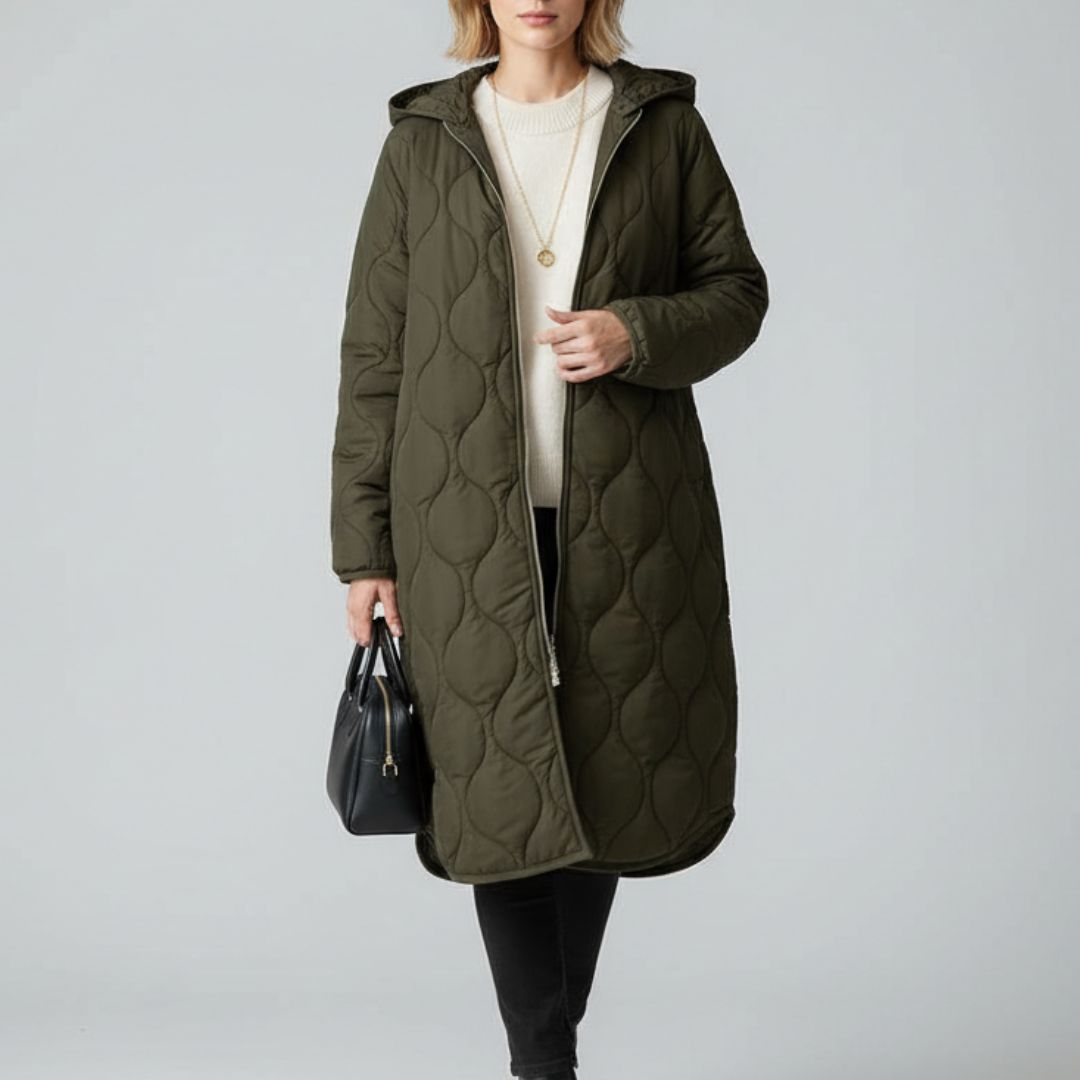 Margiela Maris Langer Steppmantel | Gesteppter Winterparka mit Kapuze