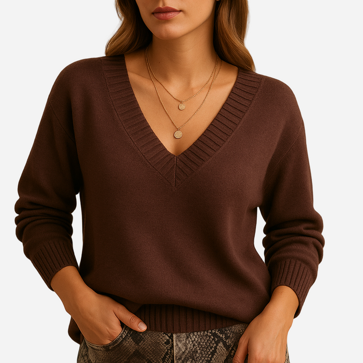 Strickpullover für Damen - V-Ausschnitt & Casual für den Winter