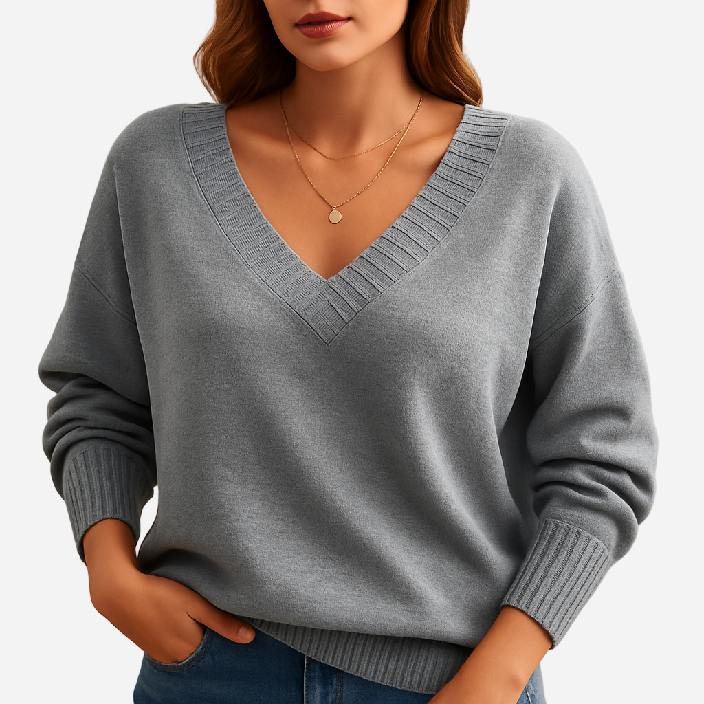 Strickpullover für Damen - V-Ausschnitt & Casual für den Winter