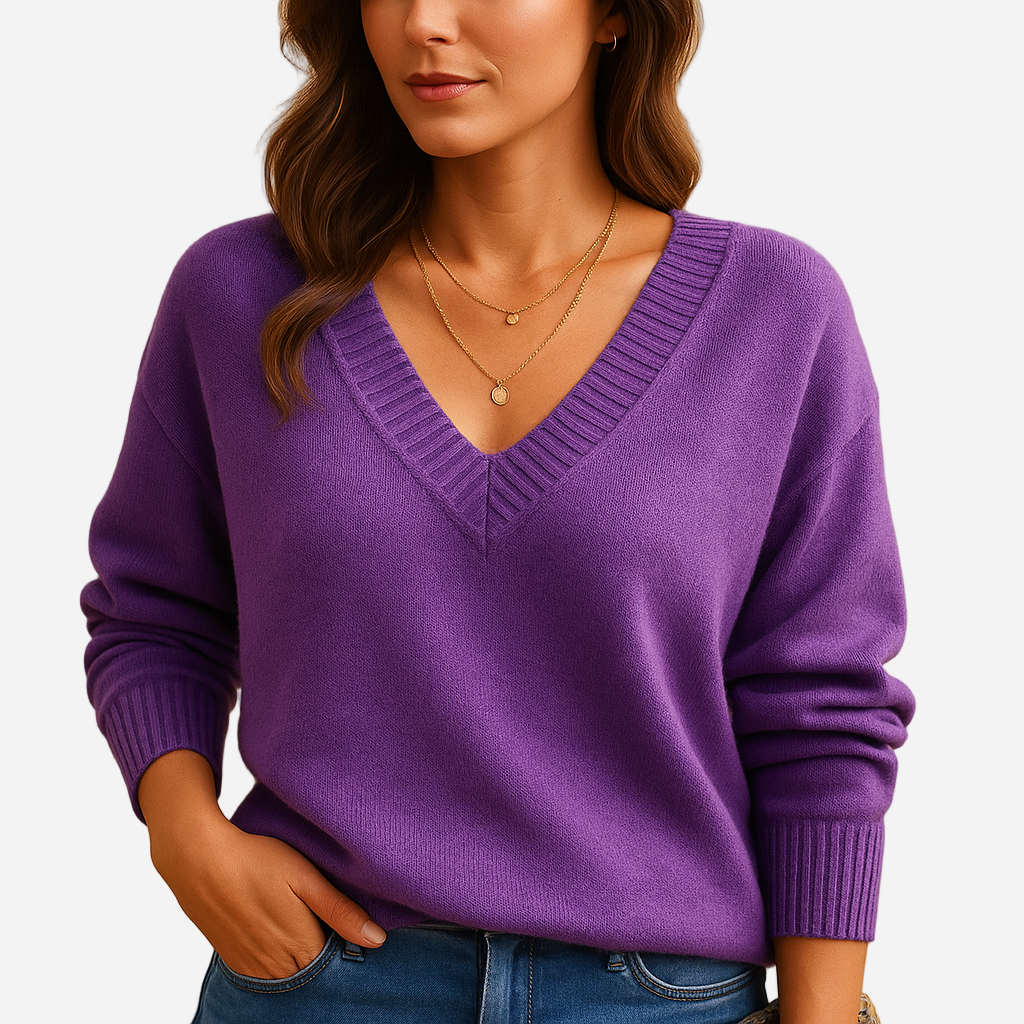 Strickpullover für Damen - V-Ausschnitt & Casual für den Winter