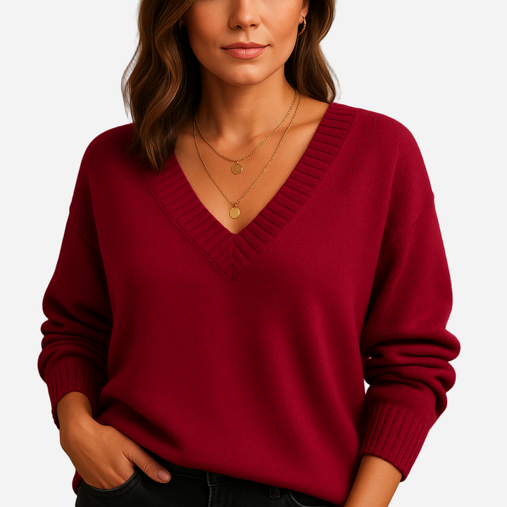 Strickpullover für Damen - V-Ausschnitt & Casual für den Winter