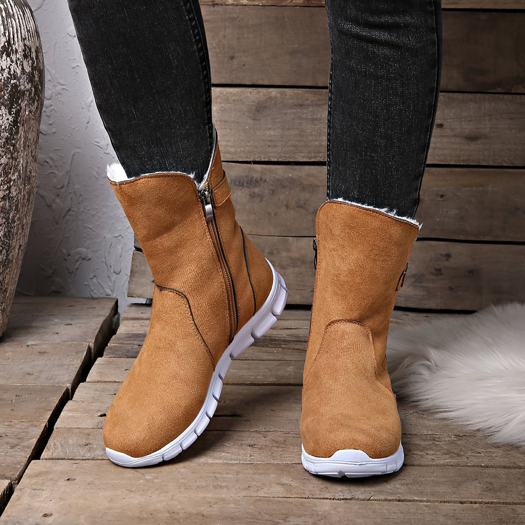 Franklins Winterstiefel für Damen - Gefütterte Stiefel mit sportlicher Sneaker-Sohle & Reißverschluss