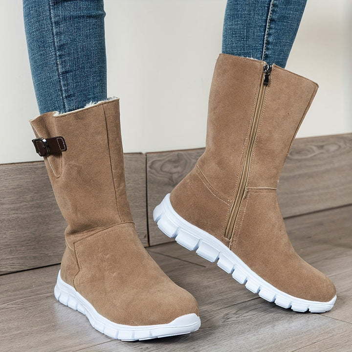 Franklins Winterstiefel für Damen - Gefütterte Stiefel mit sportlicher Sneaker-Sohle & Reißverschluss