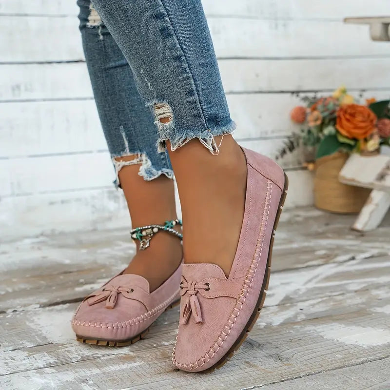 Mokassins - Bequeme Halbschuhe mit Schleife für Sommer
