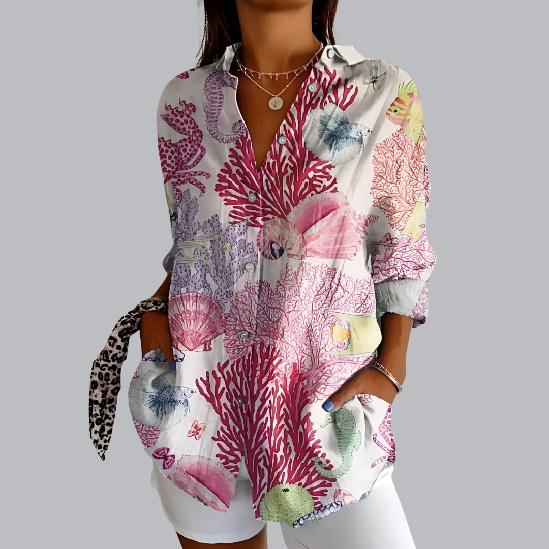 Tunika - Luftige Elegante Bluse mit Print für Sommer