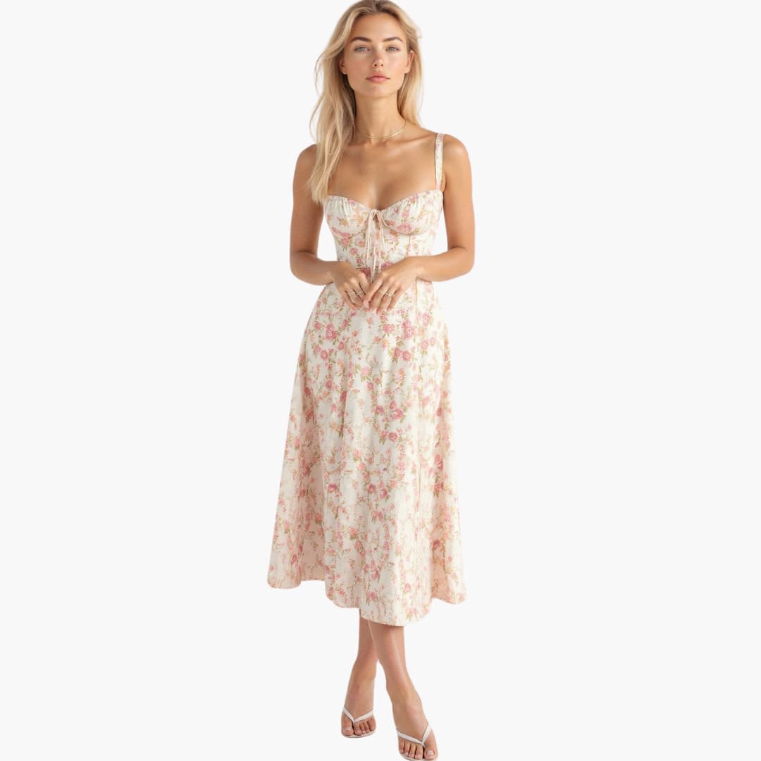 Sommerkleid - Elegantes Maxi Brautjungfernkleid mit Corsage