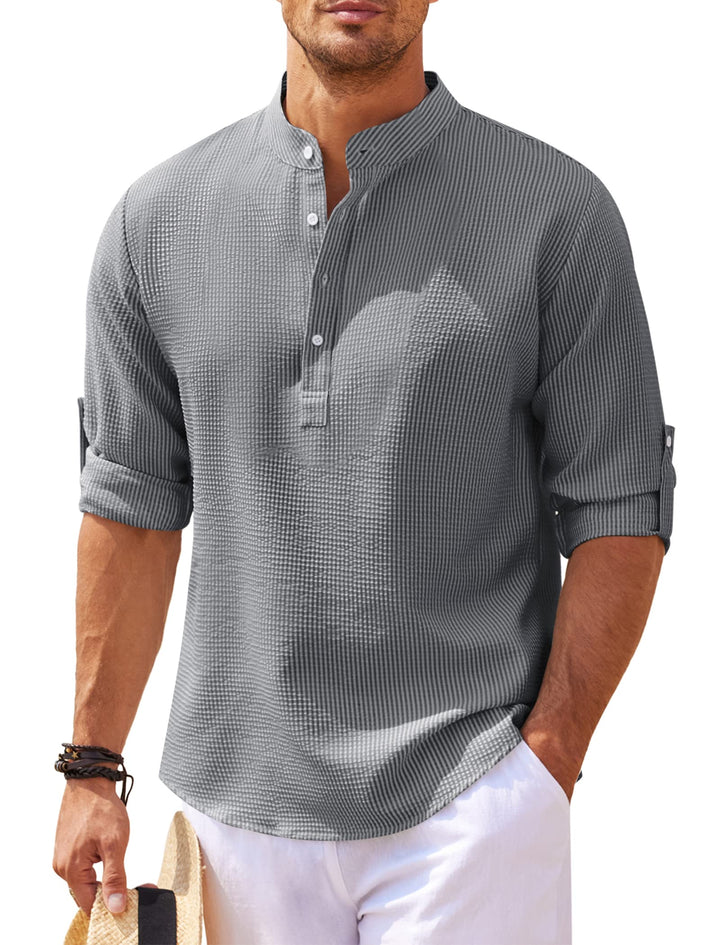 Gents hemd | Premium Mao-Kragen Hemd für den Sommer
