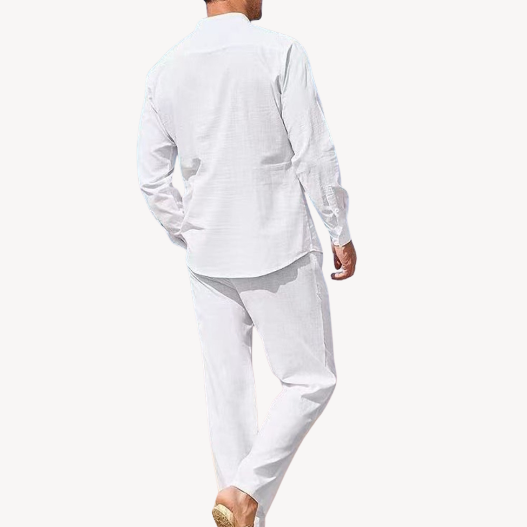 Gents SommerSet | Zweiteiliger-set Leinen/Baumwolle Hemd und Hosen Für Herren
