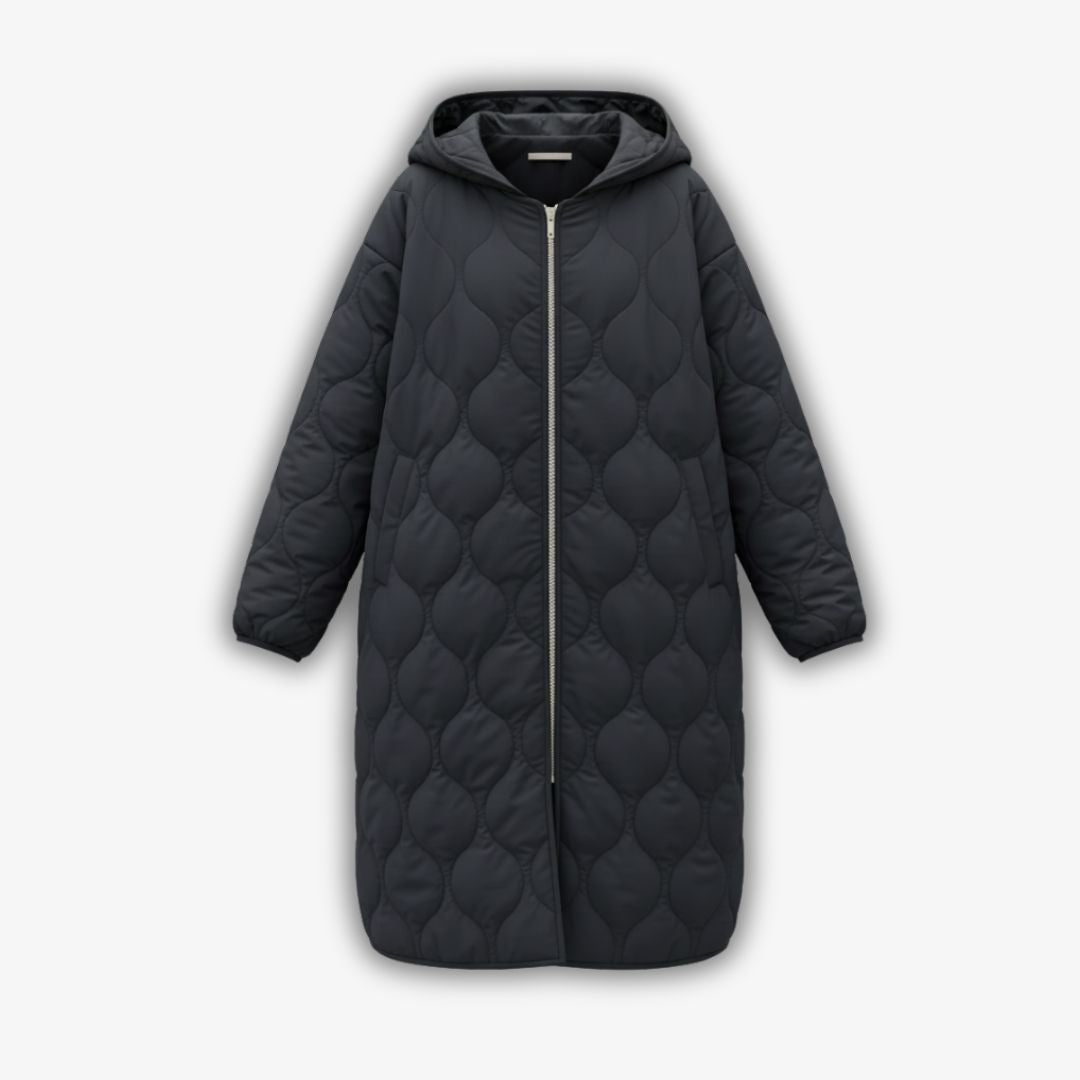 Margiela Maris Langer Steppmantel | Gesteppter Winterparka mit Kapuze