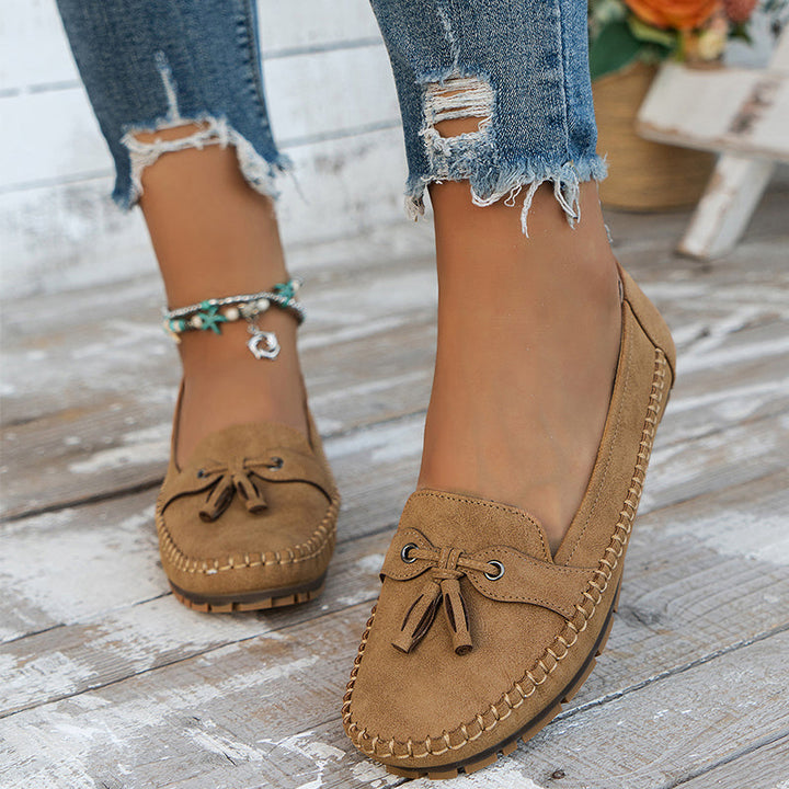 Mokassins - Bequeme Halbschuhe mit Schleife für Sommer