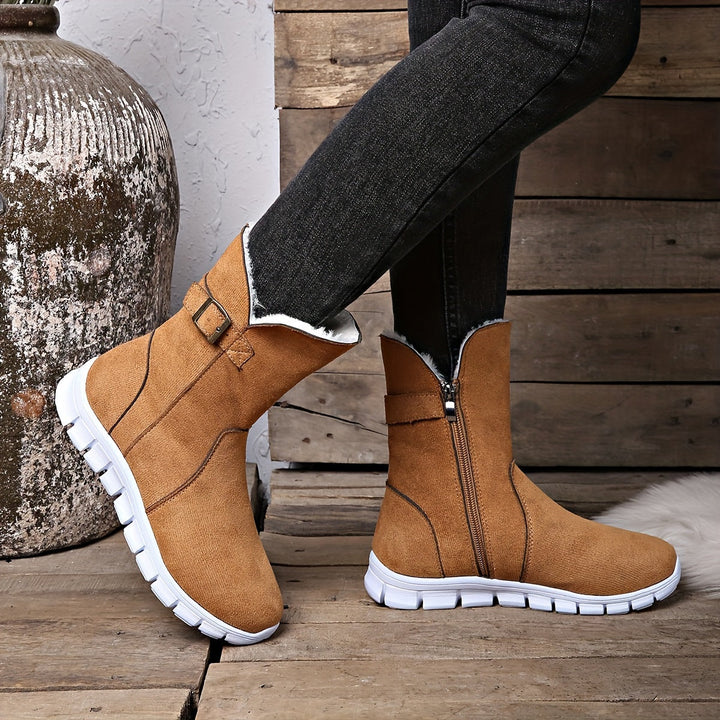 Franklins Winterstiefel für Damen - Gefütterte Stiefel mit sportlicher Sneaker-Sohle & Reißverschluss