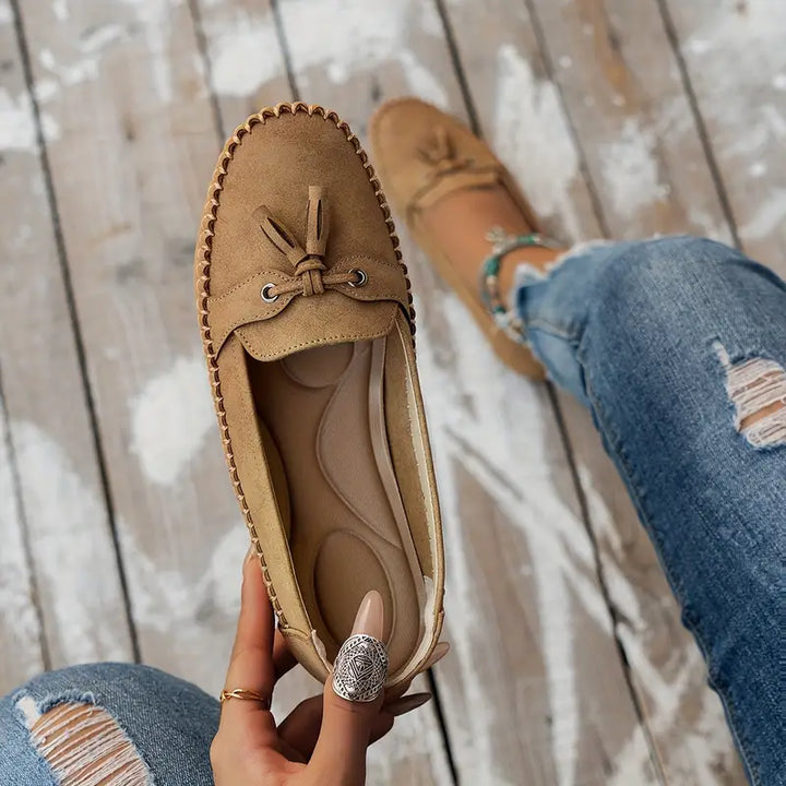Mokassins - Bequeme Halbschuhe mit Schleife für Sommer