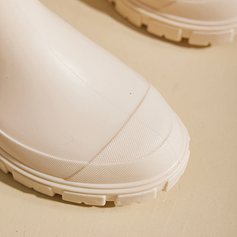 Regenstiefel für den Herbst - Halbhohe wasserdichte Gummistiefel mit rutschfester Sohle für Damen