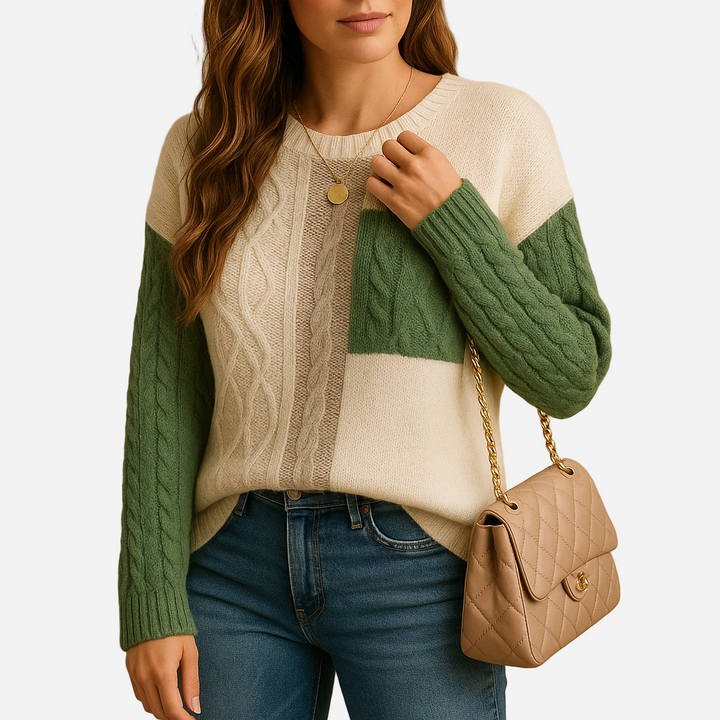 Strickpullover für Damen - Zopfmuster & Taschen für den Winter
