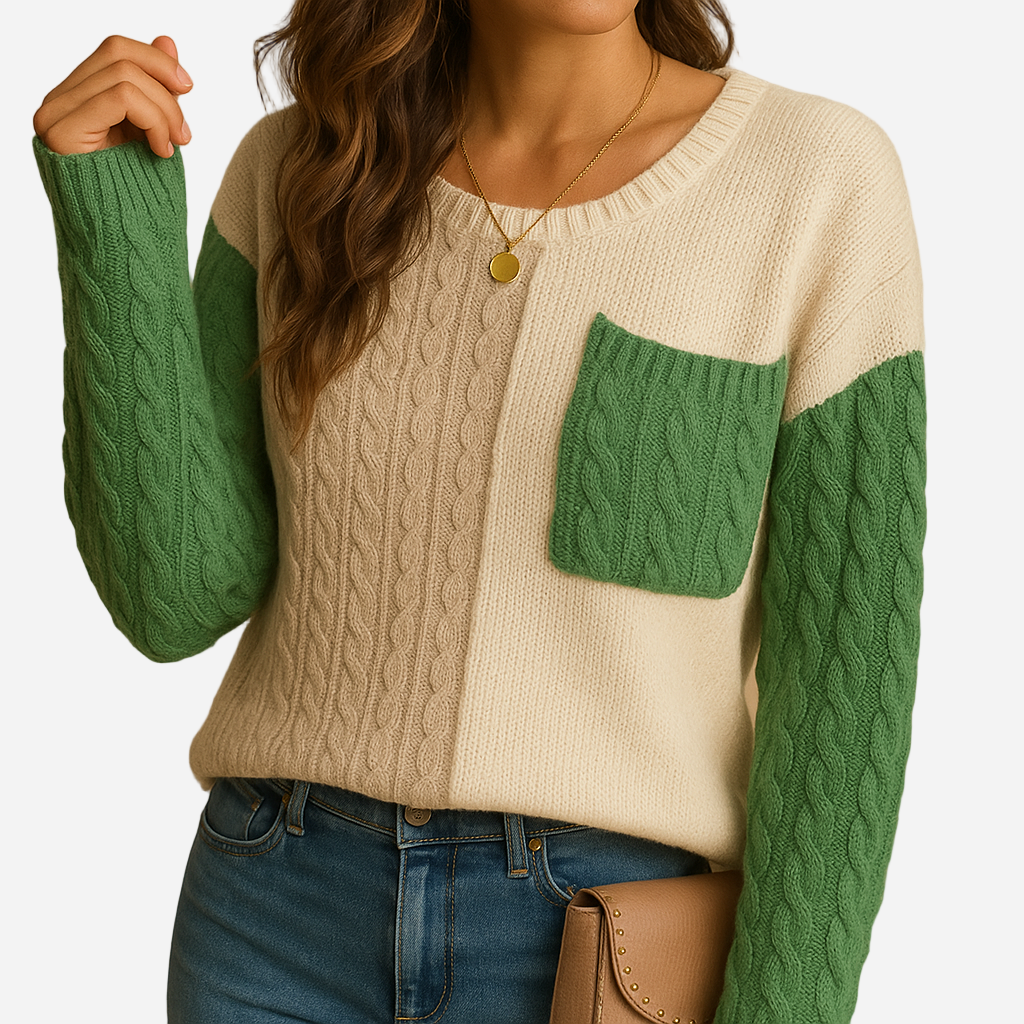 Strickpullover für Damen - Zopfmuster & Taschen für den Winter